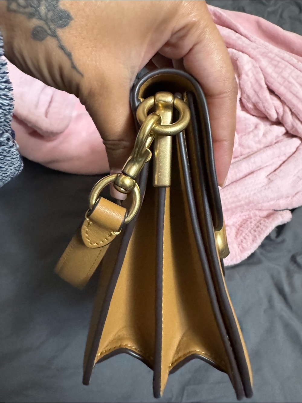 Coach Tabby Shoulder Bag in Tan with Gold Hardware - Picture 6 of 10
